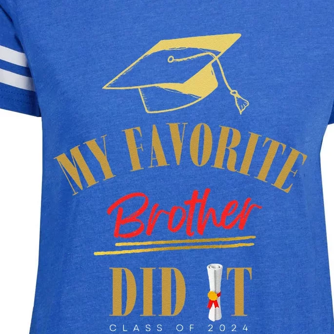 My Favorite Brother Did It Proud Grad Graduation Enza Ladies Jersey Football T-Shirt