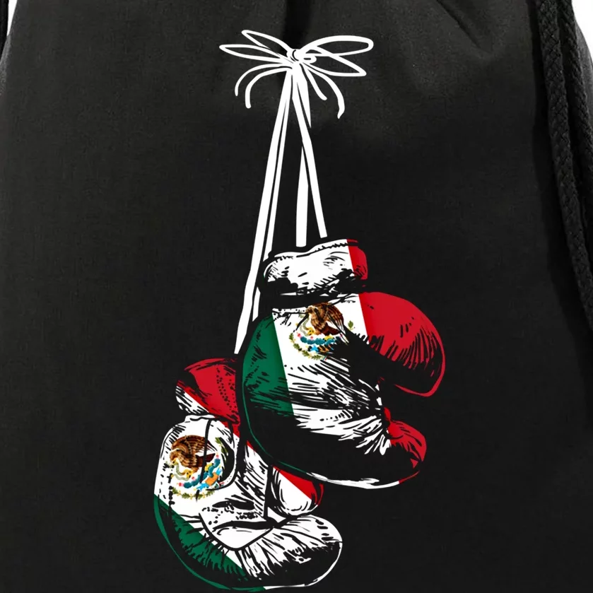 Mexican Flag Boxer Boxing Gloves Boxing Cool Gift Drawstring Bag