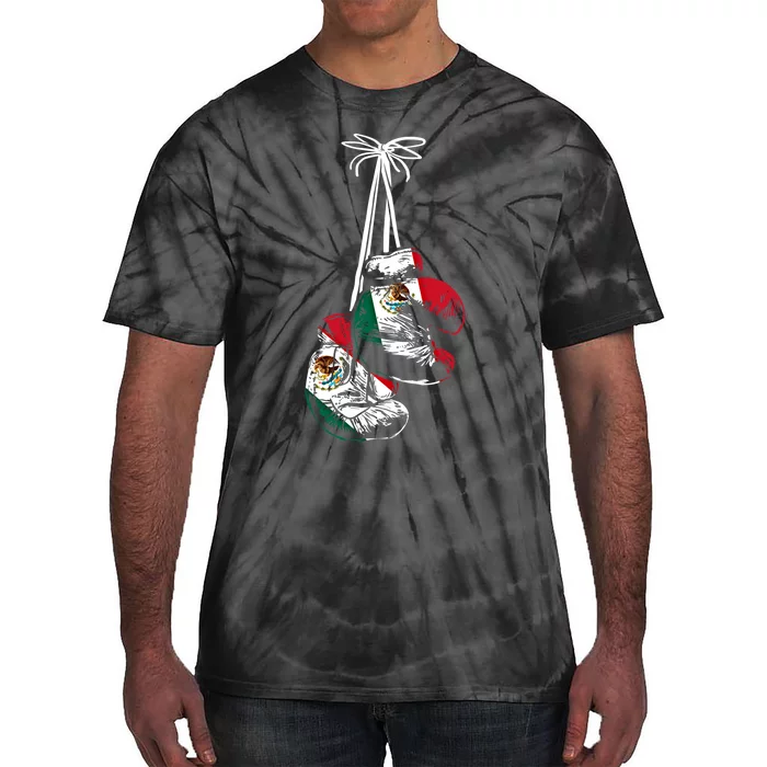 Mexican Flag Boxer Boxing Gloves Boxing Cool Gift Tie-Dye T-Shirt