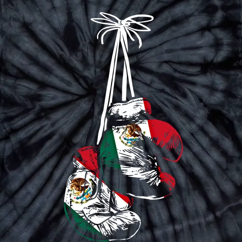 Mexican Flag Boxer Boxing Gloves Boxing Cool Gift Tie-Dye T-Shirt