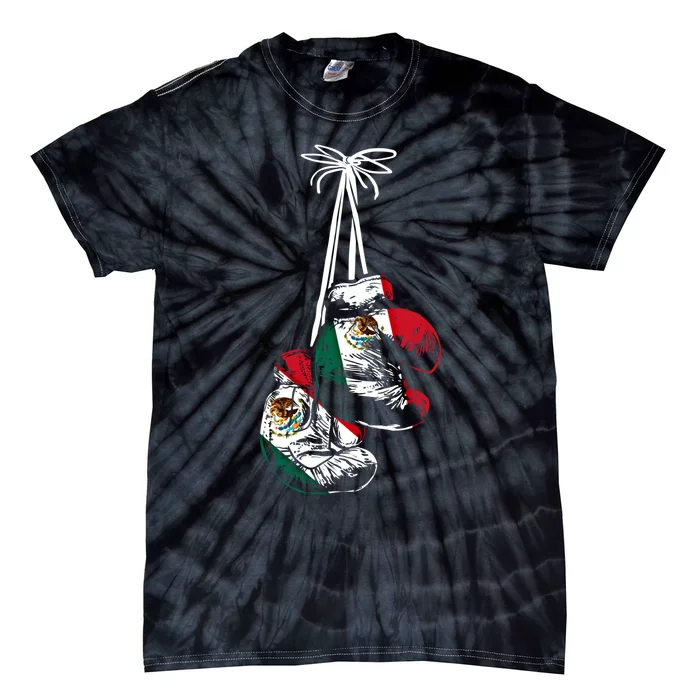 Mexican Flag Boxer Boxing Gloves Boxing Cool Gift Tie-Dye T-Shirt