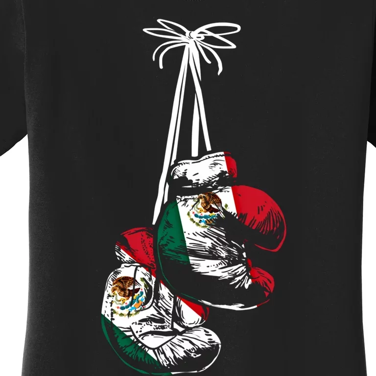 Mexican Flag Boxer Boxing Gloves Boxing Cool Gift Women's T-Shirt