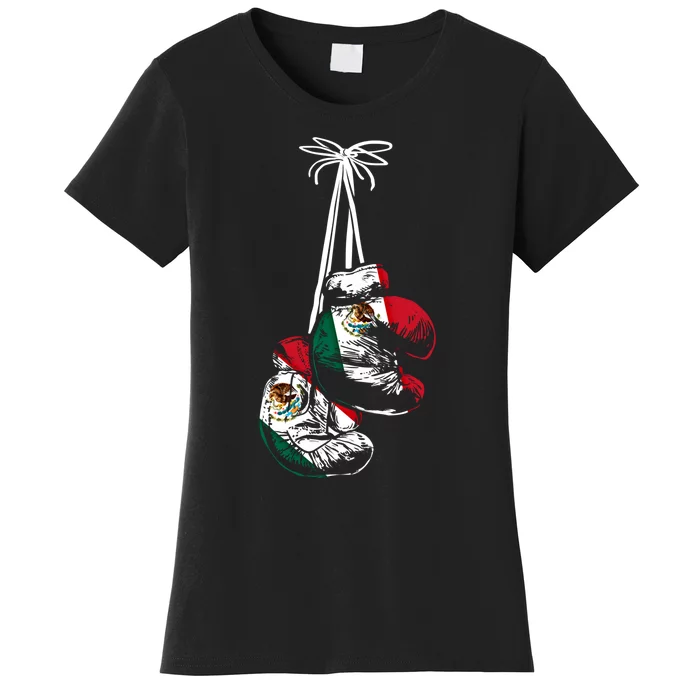 Mexican Flag Boxer Boxing Gloves Boxing Cool Gift Women's T-Shirt