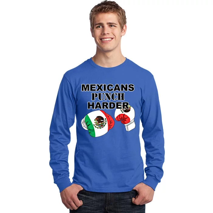 Mexican Flag Boxing Gloves Gift Tall Long Sleeve T-Shirt