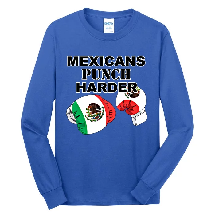 Mexican Flag Boxing Gloves Gift Tall Long Sleeve T-Shirt