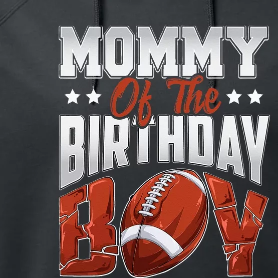 Mommy Football Birthday Boy Family Baller B Day Party Performance Fleece Hoodie