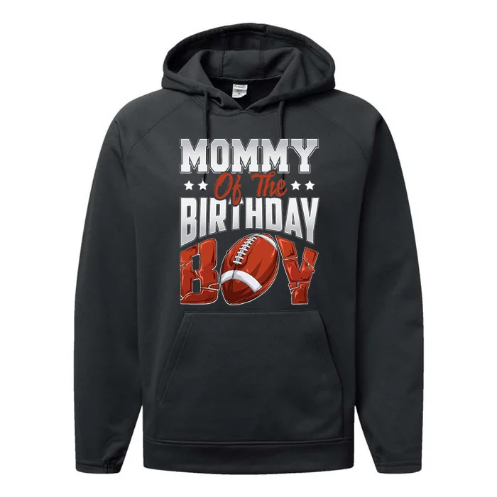 Mommy Football Birthday Boy Family Baller B Day Party Performance Fleece Hoodie