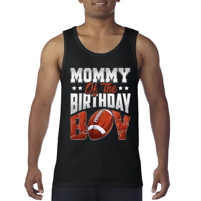 Mommy Football Birthday Boy Family Baller B Day Party Tank Top