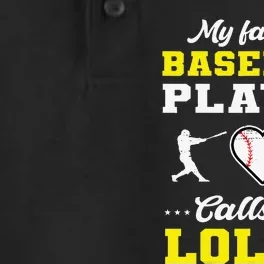 My Favorite Baseball Player Calls Me Lollie Mother's Day Dry Zone Grid Performance Polo