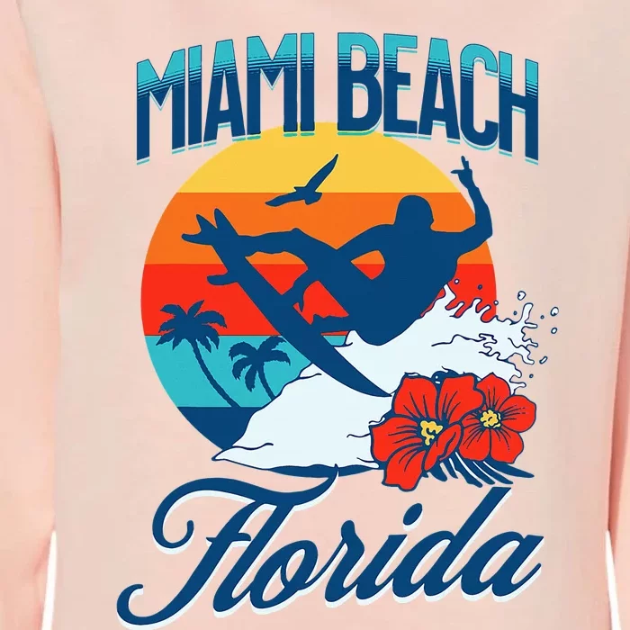 Miami Florida Beach Surf Summer Vacation Womens California Wash Sweatshirt