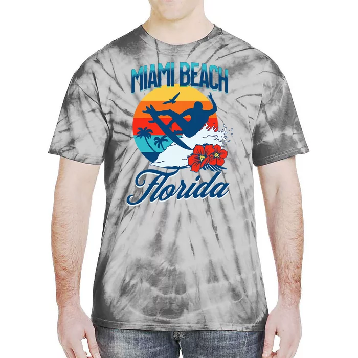 Miami Florida Beach Surf Summer Vacation Tie-Dye T-Shirt