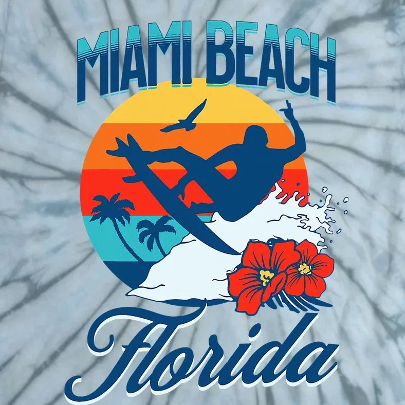 Miami Florida Beach Surf Summer Vacation Tie-Dye T-Shirt