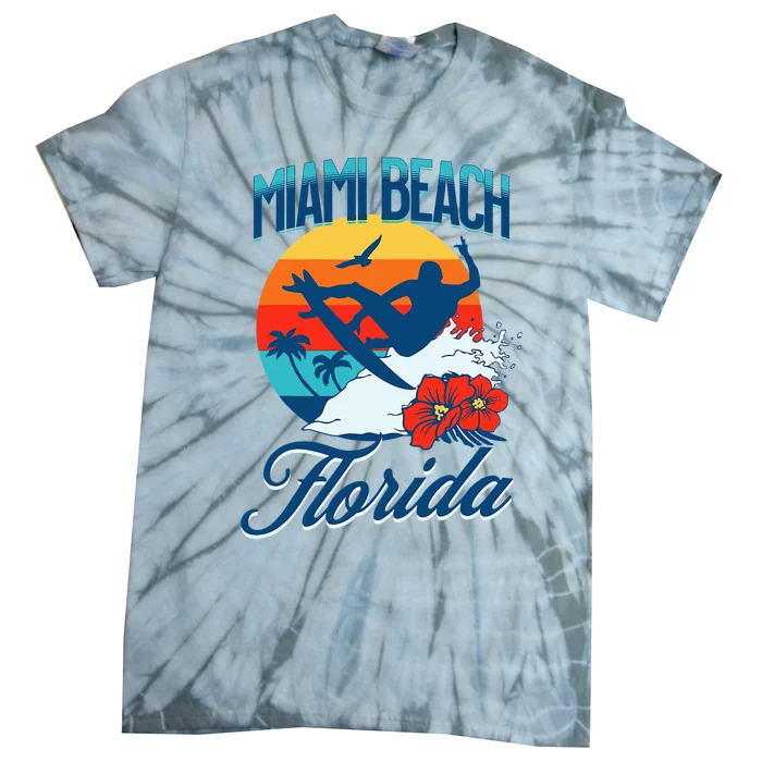 Miami Florida Beach Surf Summer Vacation Tie-Dye T-Shirt