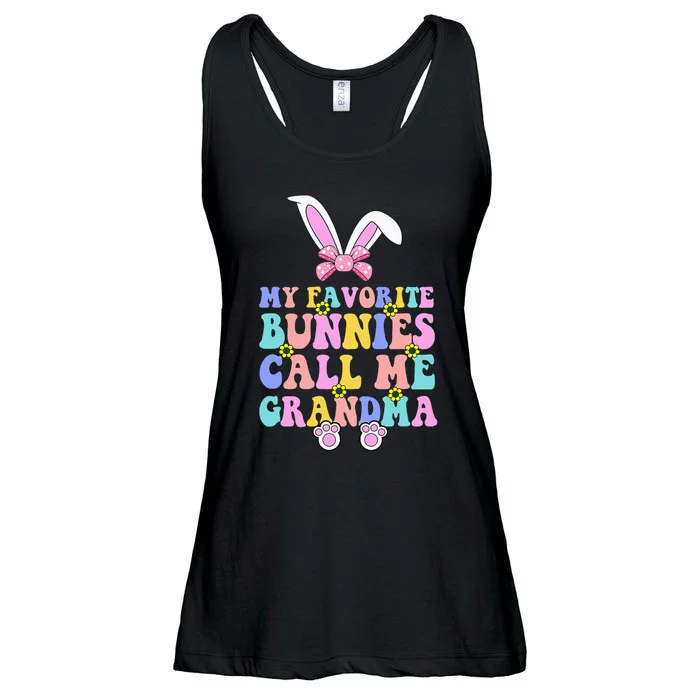 My Favorite Bunnies Call Me Grandma Easter Day Ladies Essential Flowy Tank