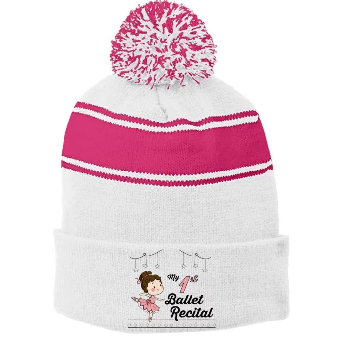 My First Ballet Recital Stripe Pom Pom Beanie