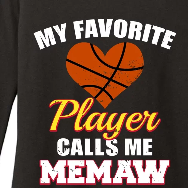 My Favorite Basketball Player Calls Me Memaw Funny Memaw Gift Womens CVC Long Sleeve Shirt