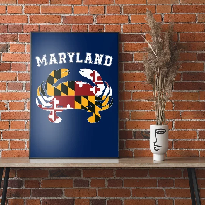 Maryland Flag Blue Crab T State Pride Retro Poster