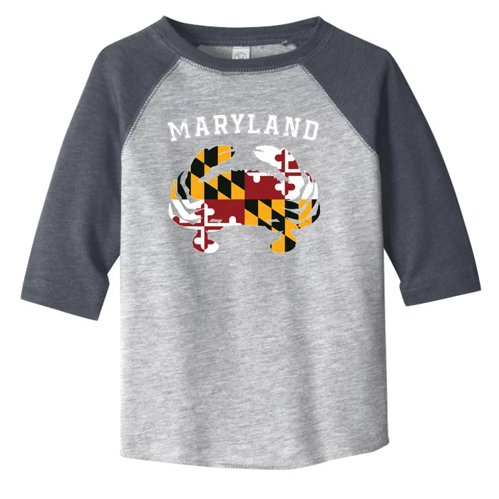 Maryland Flag Blue Crab T State Pride Retro Toddler Fine Jersey T-Shirt