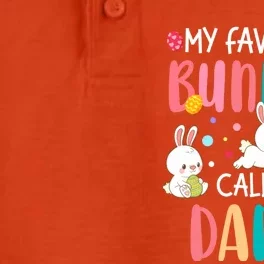 My Favorite Bunnies Call Me Daddy Cool Gift Funny Cute Easter Dad Gift Dry Zone Grid Performance Polo