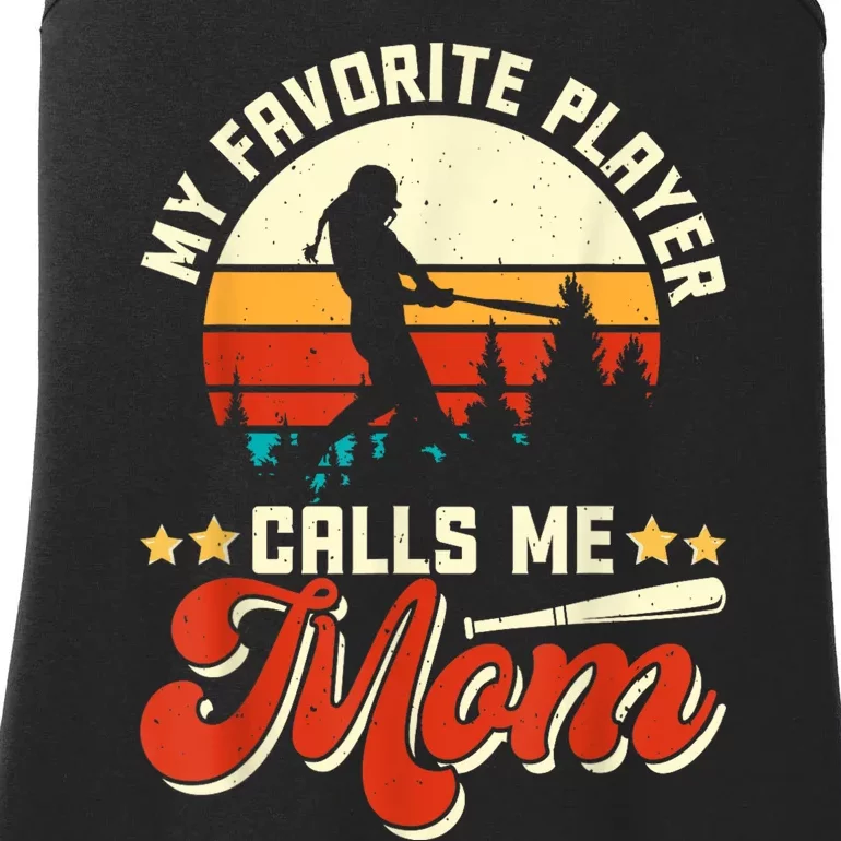 My Favorite Baseball Player Calls Me Mom Mothers Day Ladies Essential Tank