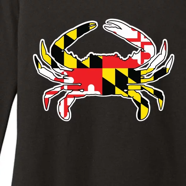 Maryland Flag Blue Crab Gift Womens CVC Long Sleeve Shirt