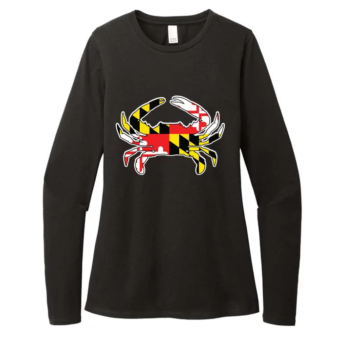 Maryland Flag Blue Crab Gift Womens CVC Long Sleeve Shirt