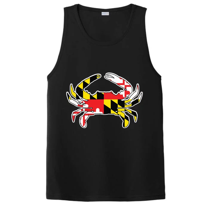 Maryland Flag Blue Crab Gift Performance Tank