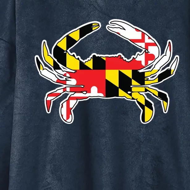 Maryland Flag Blue Crab Gift Hooded Wearable Blanket