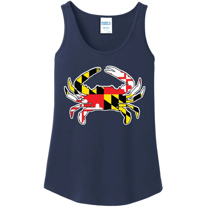 Maryland Flag Blue Crab Gift Ladies Essential Tank