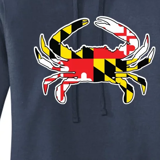 Maryland Flag Blue Crab Gift Women's Pullover Hoodie