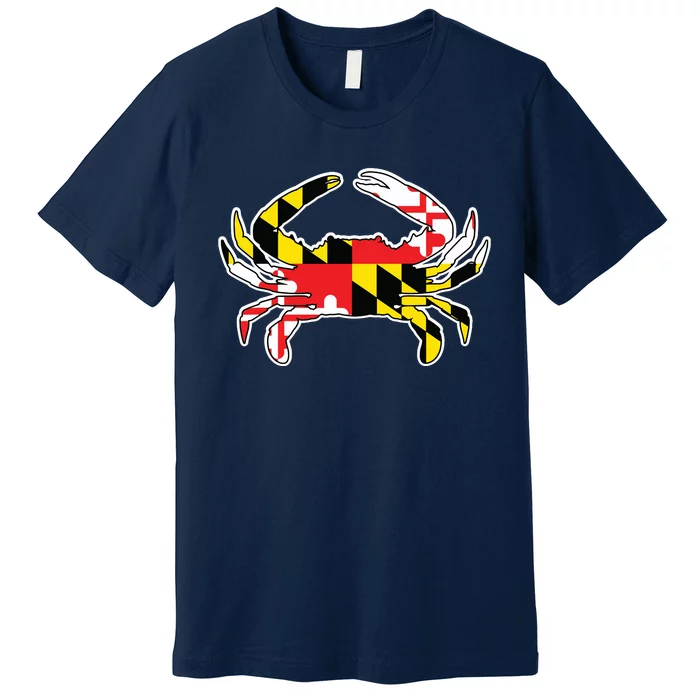 Maryland Flag Blue Crab Gift Premium T-Shirt