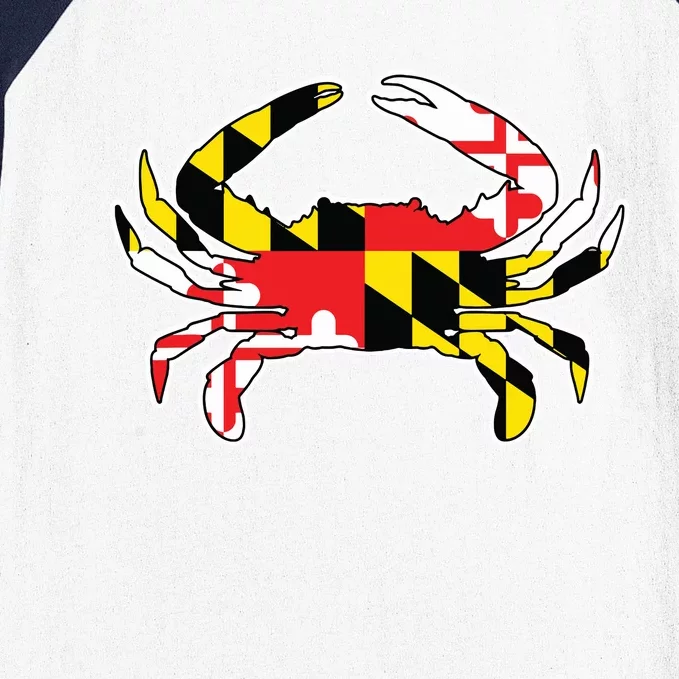 Maryland Flag Blue Crab Gift Baseball Sleeve Shirt