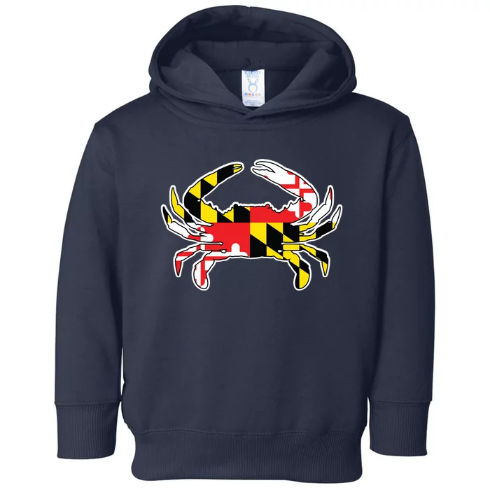 Maryland Flag Blue Crab Gift Toddler Hoodie