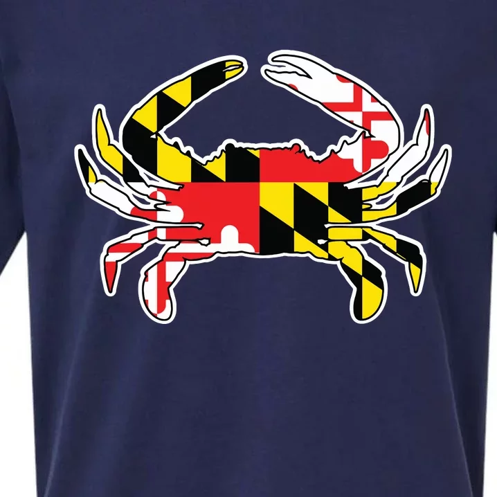 Maryland Flag Blue Crab Gift Sueded Cloud Jersey T-Shirt