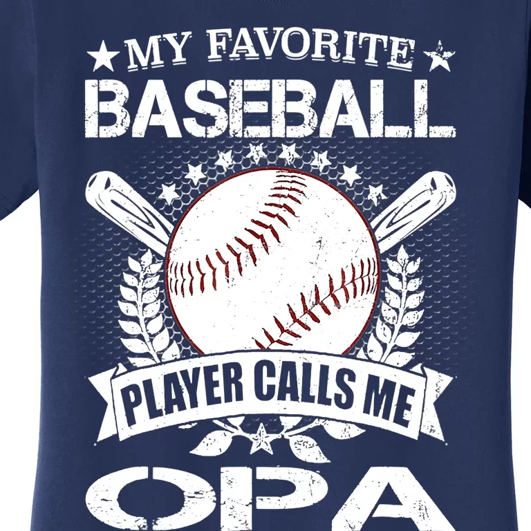 My Favorite Baseball Player Calls Me OPA American Flag Women's T-Shirt