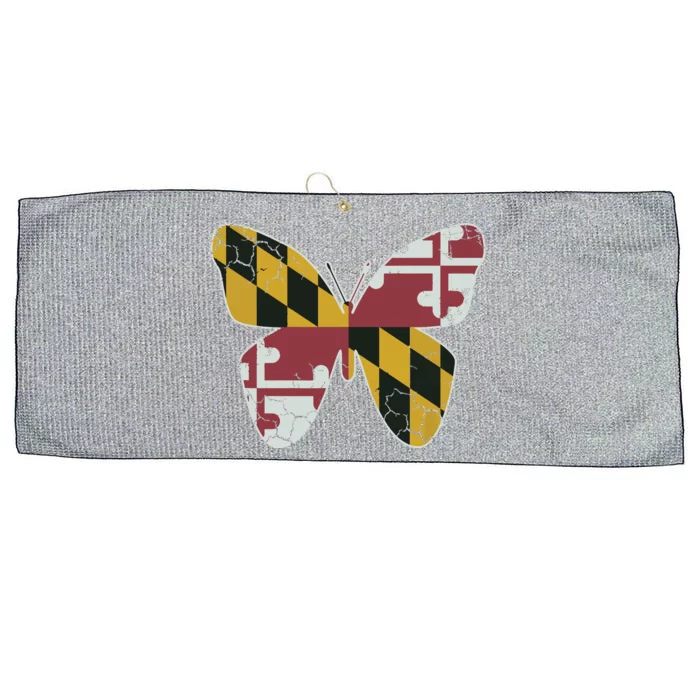 Maryland Flag Butterfly Home State Vintage Distressed Large Microfiber Waffle Golf Towel