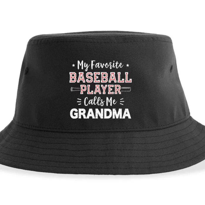 My Favorite Baseball Player Calls Me Grandma Baseball Sustainable Bucket Hat