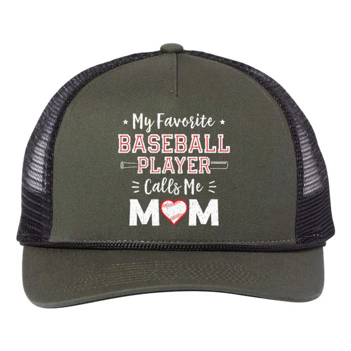 My Favorite Baseball Player Calls Me Mom Mom Baseball Retro Rope Trucker Hat Cap