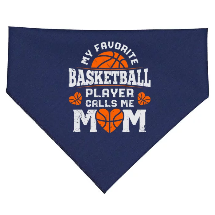 My Favorite Basketball Player Calls Me Mom Mothers Day Gifts USA-Made Doggie Bandana