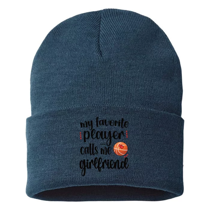 My Favorite Basketball Player Calls Me Basketball Friend Cute Gift Sustainable Knit Beanie