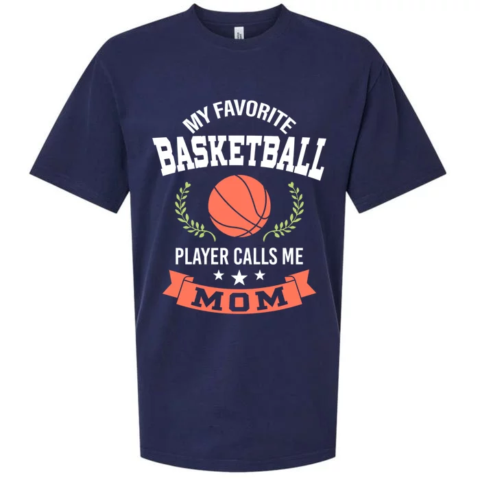 My Favorite Basketball Player Calls Me Mom Funny Gift Sueded Cloud Jersey T-Shirt