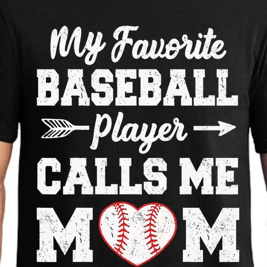 My Favorite Baseball Player Calls Me Mom  Mothers Day Pajama Set