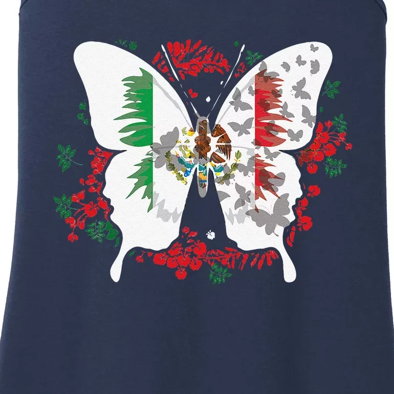 Mexican Flag Butterfly Mexicans Ladies Essential Tank