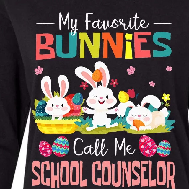 My Favorite Bunnies Call Me School Counselor Easter Womens Cotton Relaxed Long Sleeve T-Shirt