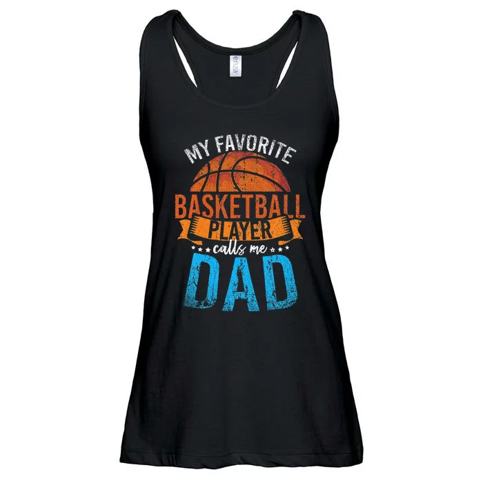 My Favorite Basketball Player Calls Me Dad Basketball Ladies Essential Flowy Tank