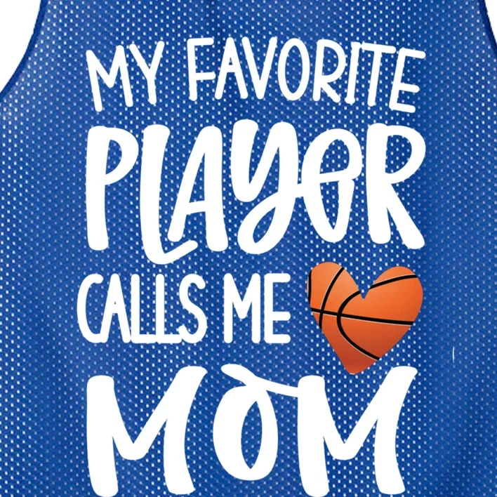 My Favorite Basketball Player Calls Me Mom Basketball Mom Cute Gift Mesh Reversible Basketball Jersey Tank