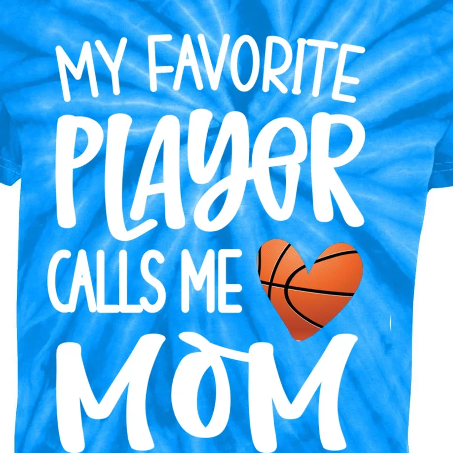 My Favorite Basketball Player Calls Me Mom Basketball Mom Cute Gift Kids Tie-Dye T-Shirt