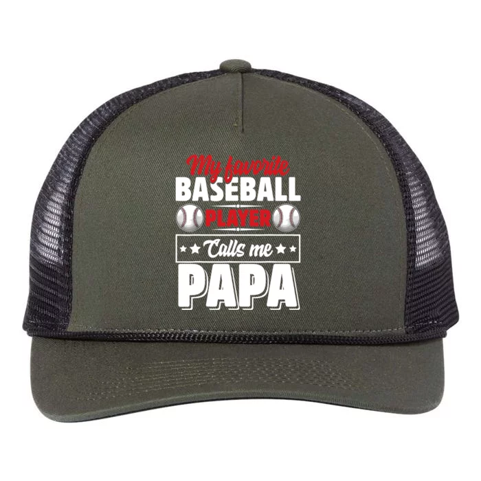 My Favorite Baseball Player Calls Me Papa Retro Rope Trucker Hat Cap