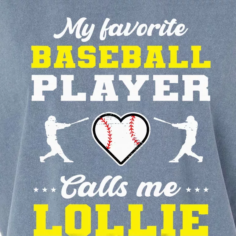 My Favorite Baseball Player Calls Me Lollie Mother's Day Garment-Dyed Women's Muscle Tee