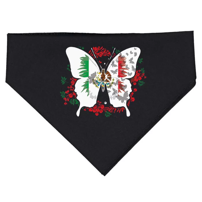 Mexican Flag Butterfly Mexicans USA-Made Doggie Bandana